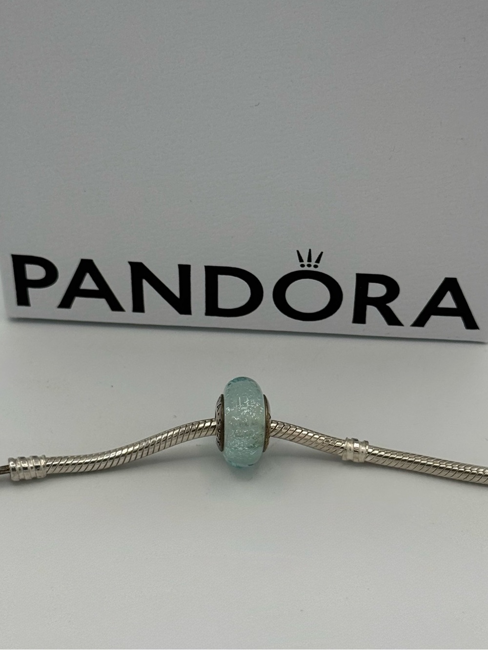 Pandora Disney Charm Light Aqua Murano Glass Charm only no box